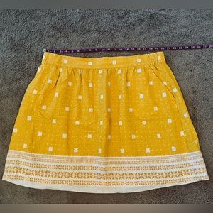 Loft Yellow Floral Linen Skirt
